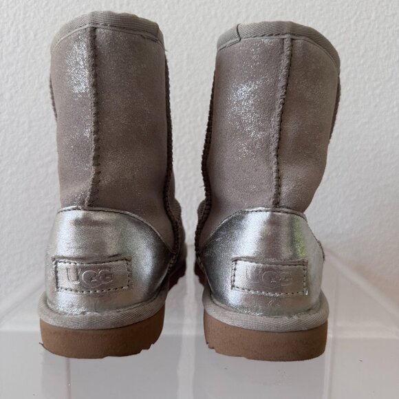 UGG Kids Classic II Shimmer Boots Size 1 Youth | Metallic Mini Shearling Winter - Picture 9 of 13